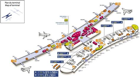 Cdg terminal 2e de la carte - Paris charles de gaulle airport, map ...