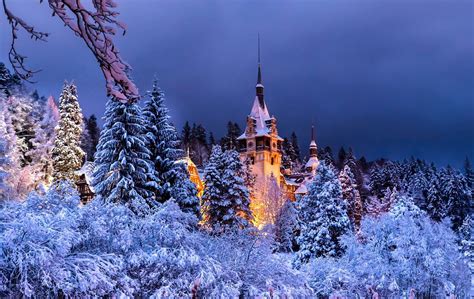 2048x1296 Peles Castle Sinaia Romania Winter Scenery Desktop Wallpaper 2048x1296 | Peles castle ...