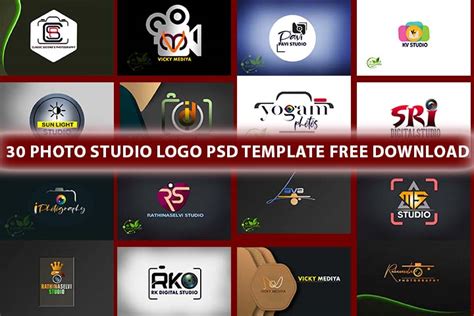 30 Photo Studio Logo PSD Template Free Download - Gauri Design