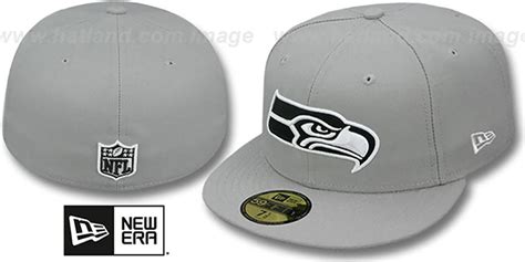 Seattle Seahawks NFL TEAM-BASIC Grey-Black-White Fitted Hat