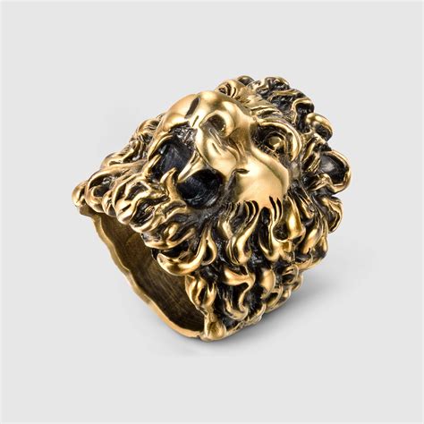 Lyst - Gucci Lion Head Ring in Metallic for Men