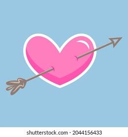 Heart Arrow Sticker Vector Illustration Isolated Stock Vector (Royalty Free) 2044156433 ...