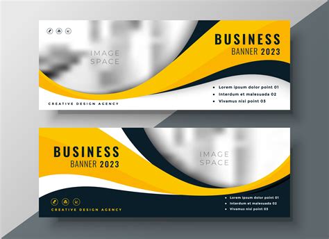 modern yellow wavy business banner design - Download Free Vector Art ...