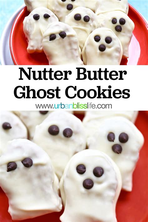 Nutter Butter Halloween Ghost Cookies Halloween Recipe - Urban Bliss Life