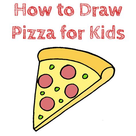 How to Draw Pizza for Kids - How to Draw Easy