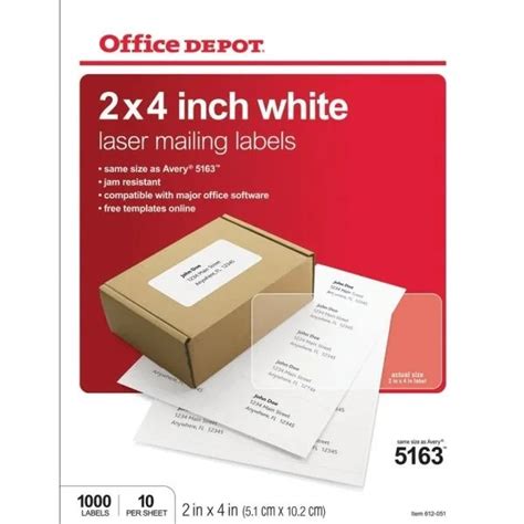 Office Depot Shipping Labels Template