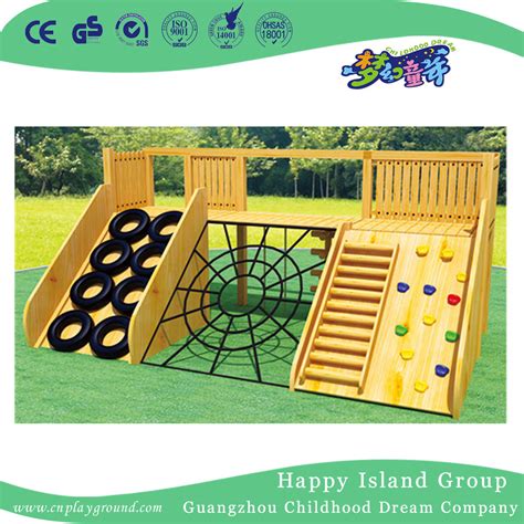 Outdoor Playground Wooden Climbing Equipment for Kids (HJ-16301) - Children Climbing Equipment ...