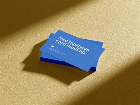 Free Sunlight Shadow Business Card Mockup PSD Set - Good Mockups