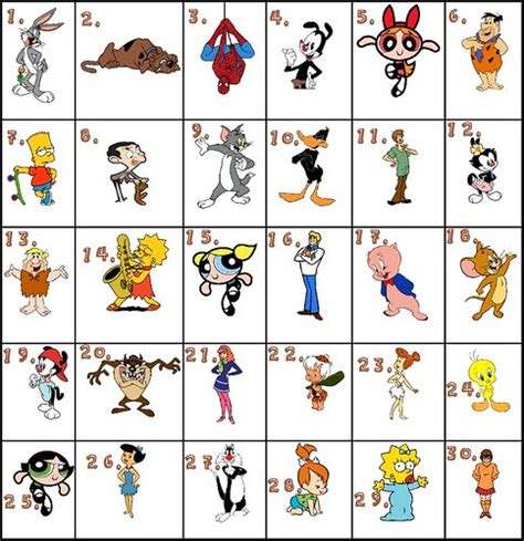 All Cartoon Images With Name : Name Sporcle Characters Cartoon Quiz Letter Character Names ...