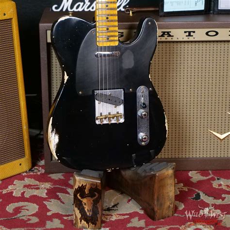 Fender Custom Shop 1952 Telecaster Relic Ash Body Maple Neck Black 7.20 LBS - Wild West Guitars