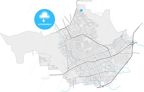 Orizaba, Veracruz, Mexico, high resolution vector map - HEBSTREITS