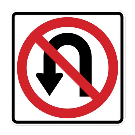 No U-Turn Symbol Sign R3-4 - Standard Traffic Signs | TAPCO