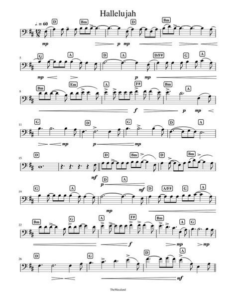 hallelujah - cello Sheet music for Cello (Solo) | Musescore.com in 2021 | Cello sheet music ...