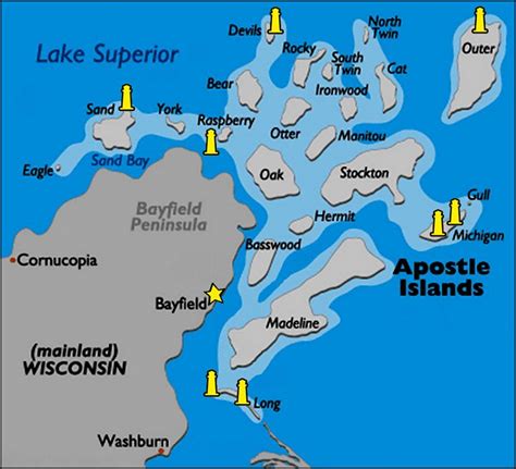 Maps & Directions | Apostle islands national lakeshore, Apostle islands ...