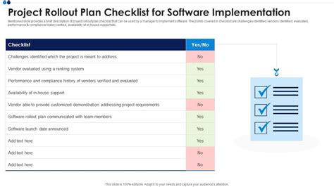 Project Rollout Plan Checklist For Software Implementation ...