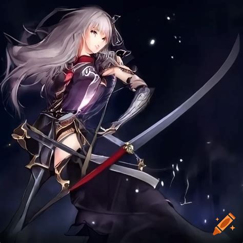 Anime girl with sword on Craiyon