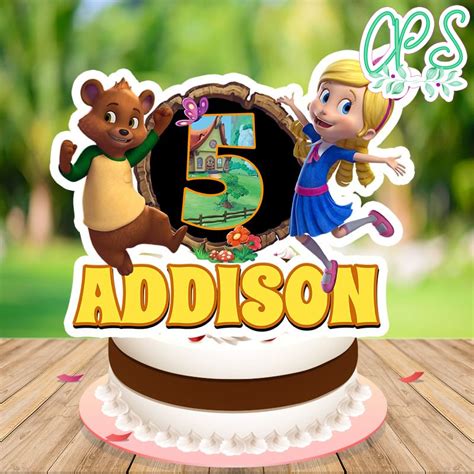 Goldie and Bear Birthday Cake Topper Template Printable | CustomPartyShirts Studio