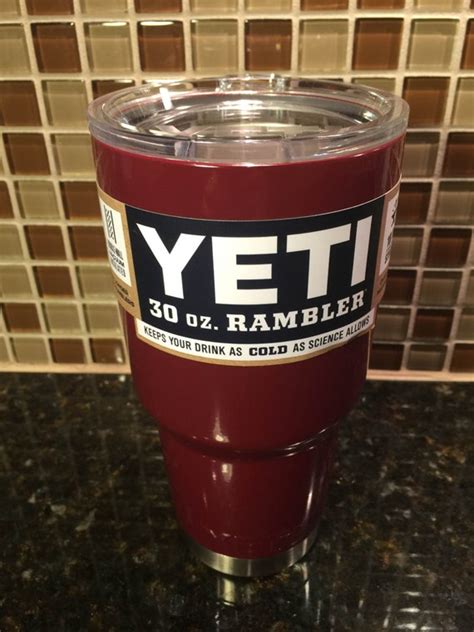 Custom YETI 30 oz Rambler Maroon / Powder Coated