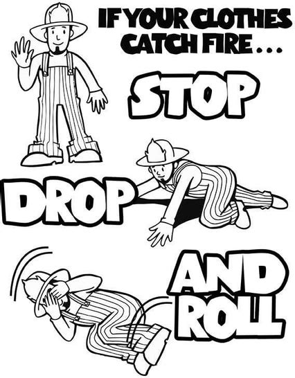 Stop Drop And Roll Coloring Pages