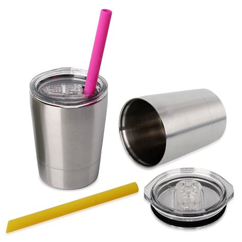 Housavvy Stainless Steel Sippy Cup with Lid and Straw 8.5 OZ Set of 2 * Continue to the product ...