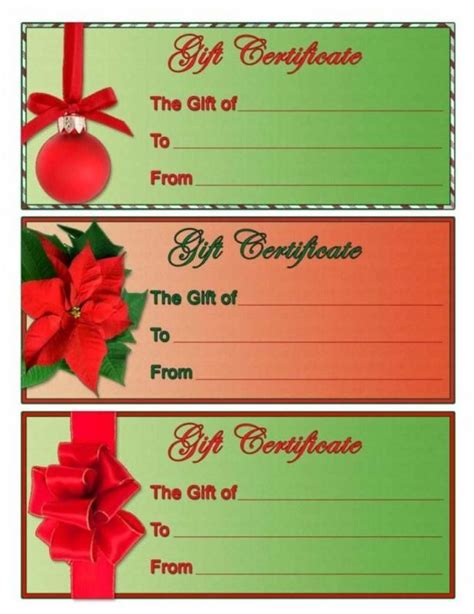 Free Blank Certificate Templates | Christmas gift certificate template, Holiday gift ...