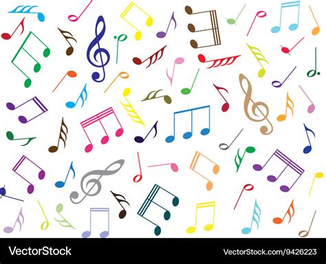 Musical notes colored background Royalty Free Vector Image