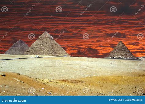 Pyramids sunrise stock photo. Image of pyramid, arabic - 97361054