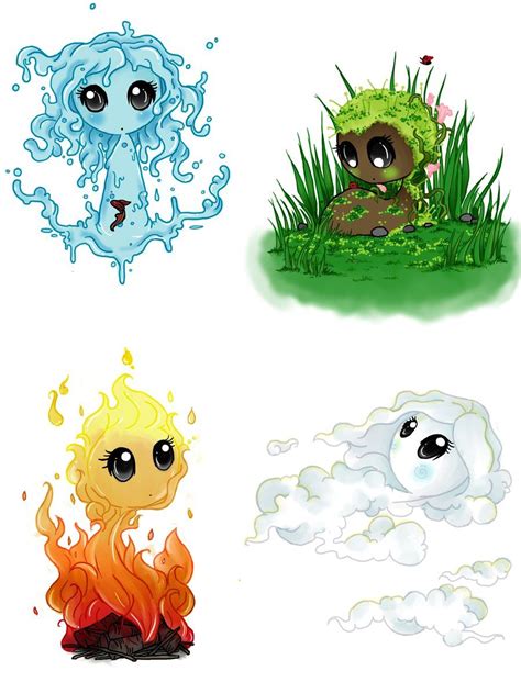 The Elements | Cute art, Cute drawings, Creature art