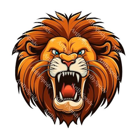 Roaring Lion Head Art