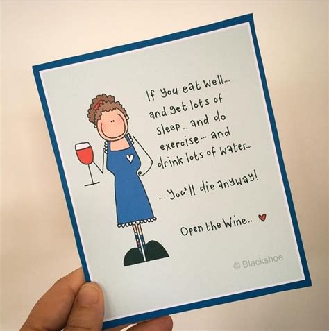 Open the wine Funny postcard funny quote Quote post card | Etsy | Funny ...