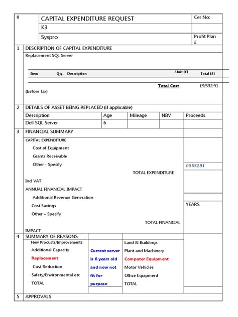 Capex Form Template | PDF