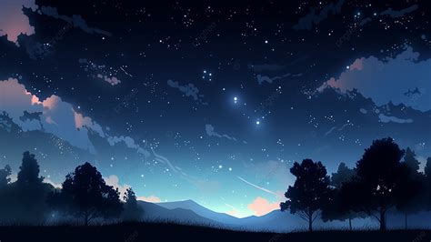 Forest Night Starry Sky Cartoon Advertising Background, Night, Stars, Starry Sky Background ...