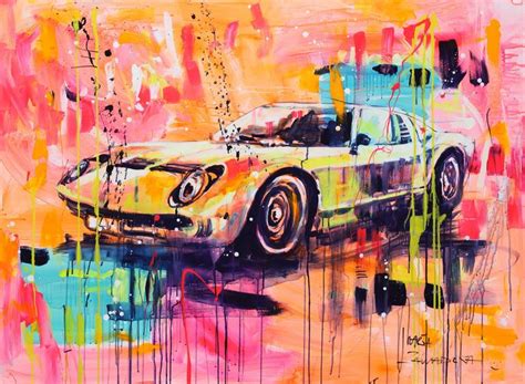 Lamborghini Miura Painting by Marta Zawadzka | Saatchi Art