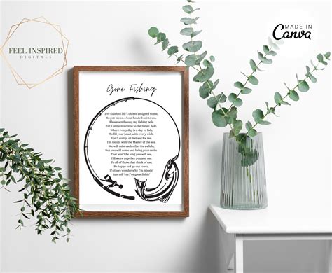 Gone Fishing Poem Printable Celebration of Life for - Etsy