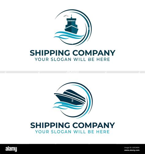 Shipping company with ship wave water sea logo design Stock Vector Image & Art - Alamy