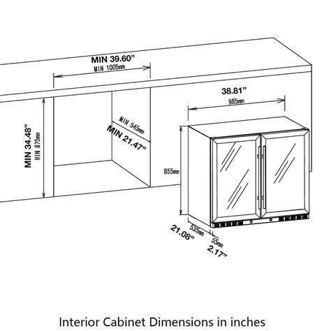 39" Beer And Wine Cooler Combo | Double Door Beverage Fridge