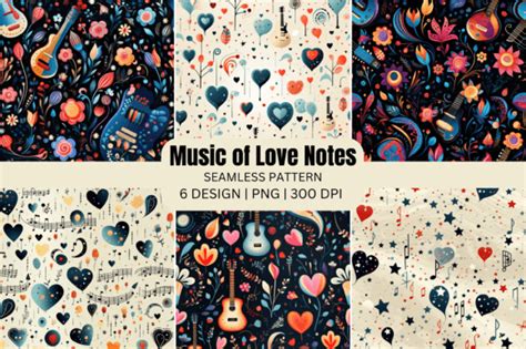 Valentine Music of Love Notes Seamless Graphic by GOOBOAT · Creative Fabrica