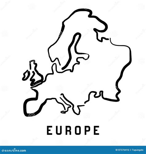 Europe Outline World Map, Vector Illustration Isolated On White. Map Of Europe Continent ...