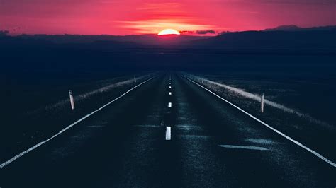 Long Alone Dark Road Sunset View Wallpaper,HD Photography Wallpapers,4k Wallpapers,Images ...