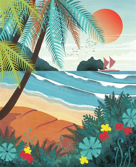 Hawaii Beach Print Wall Art Tropical Oahu Beach Decor Travel Poster for Living Room Hawaiian ...