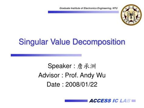 PPT - Singular Value Decomposition PowerPoint Presentation, free download - ID:708748