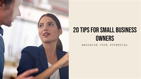 20 Tips for Small Business Owners