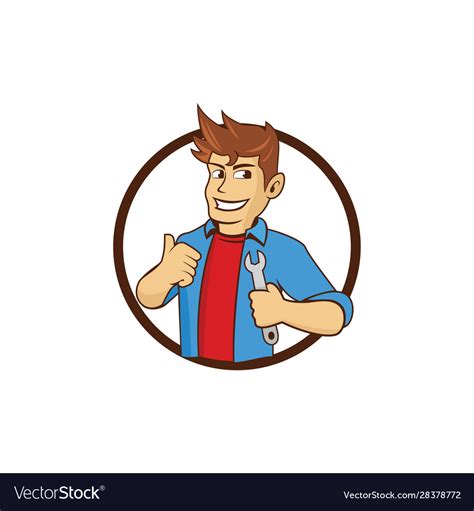 Boy cartoon character logo Royalty Free Vector Image