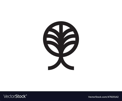 Abstract minimalist tree logo design Royalty Free Vector