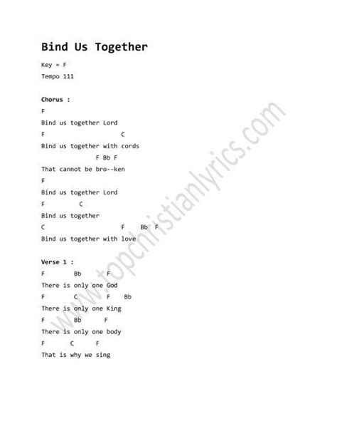 Bind Us Together chords - Christian Lyrics