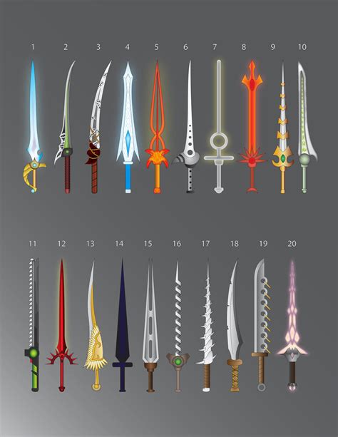 100 Swords: 1-20 by LucienVox on DeviantArt