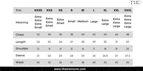 Men's Shirt Size Chart in India 2023