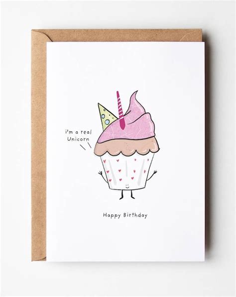 Cupcake Birthday Card Happy Birthday Birthday Card for Her | Etsy