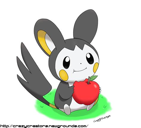 Pokemon - Emolga with an apple by CrazyCreators on Newgrounds