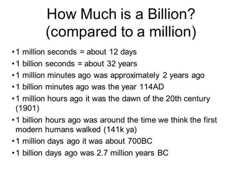 Did you know that 1 million seconds is 11 days but 1 billion seconds in 33 years : r/funfacts